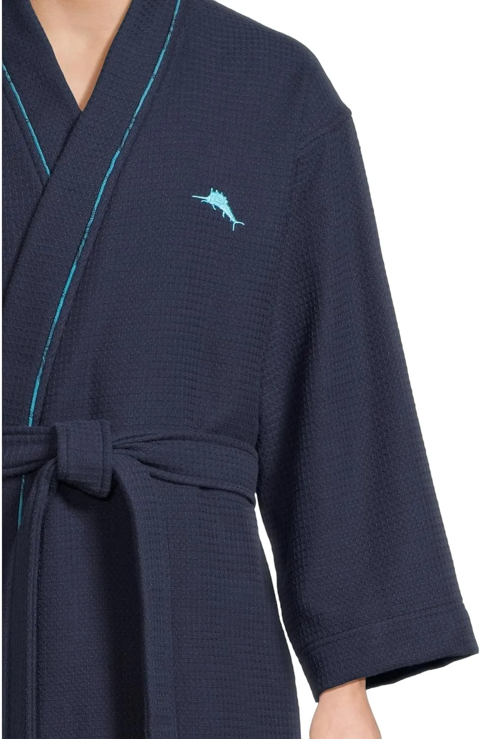 Tommy Bahama mens 48" Cotton Blend Waffle Kimono Robe