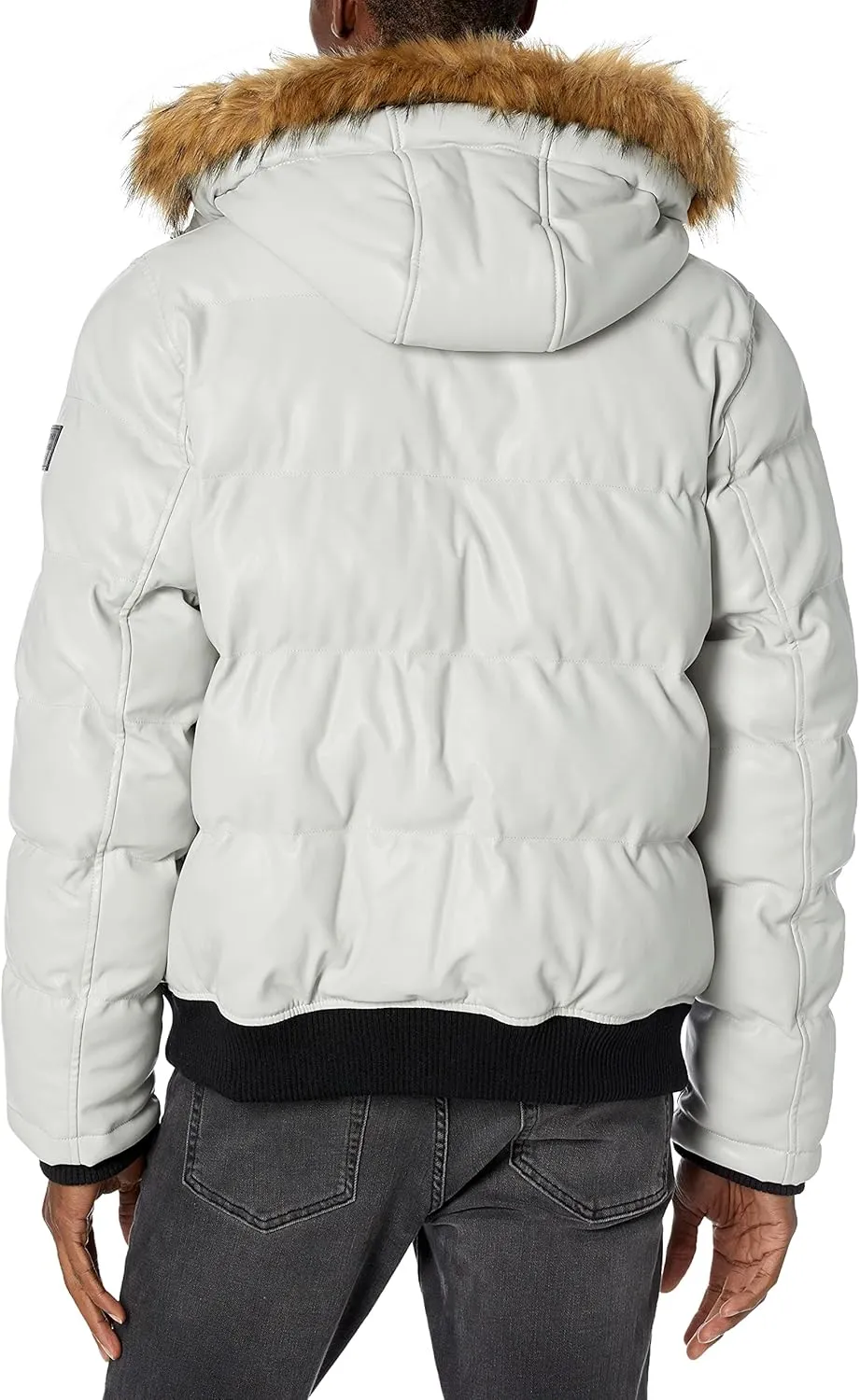 Tommy Hilfiger Men's Lightweight Quilted Faux Leather Puffer Jacket