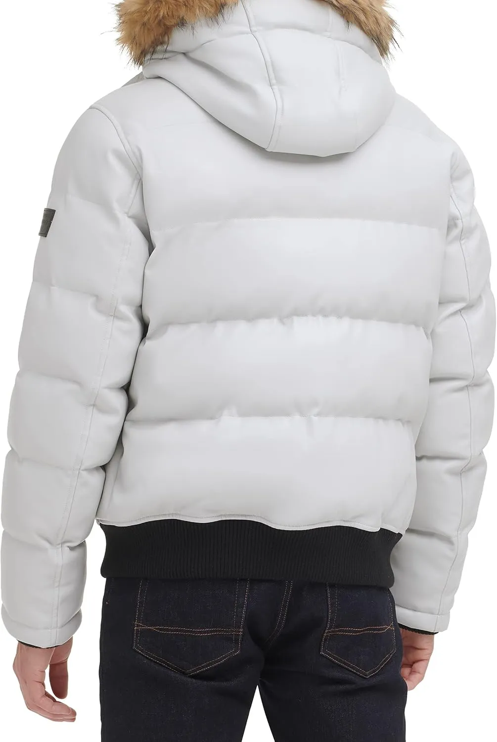 Tommy Hilfiger Men's Lightweight Quilted Faux Leather Puffer Jacket