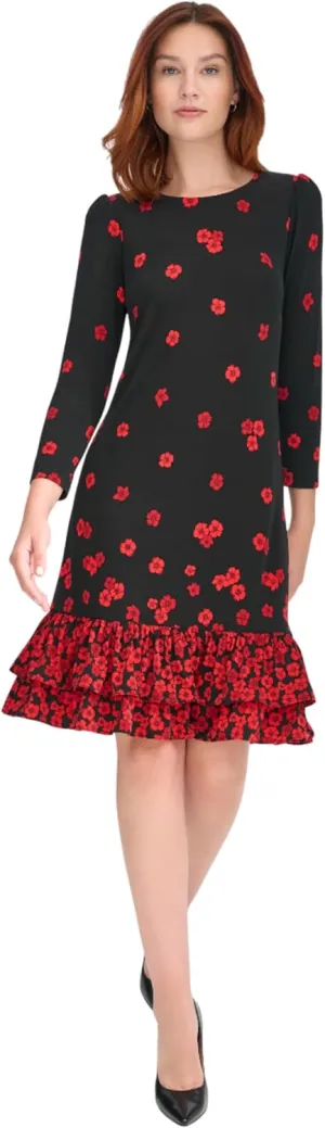Tommy Hilfiger Women's Jersey Stretch 3/4 Sleeve Dress