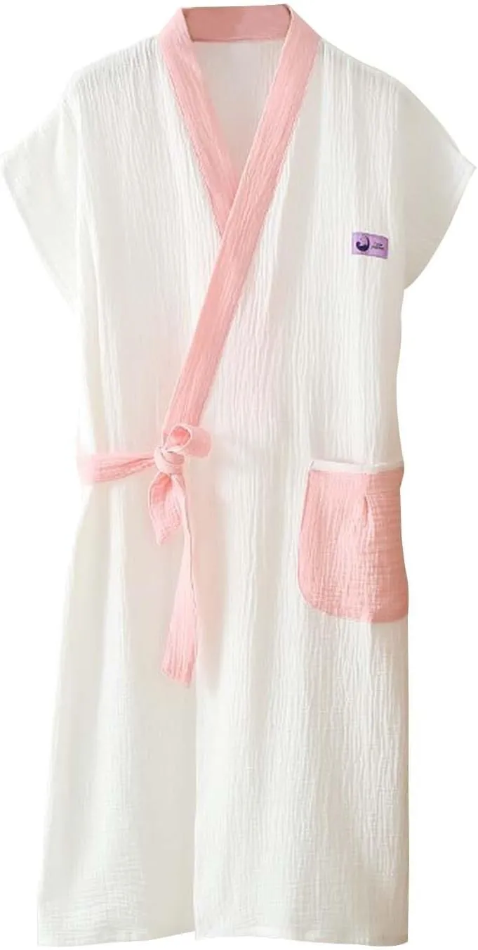 Towel Robe for Women Long, Soft Cotton Robe Women Terry Cloth Shower Spa Bathrobe Lightweight Robes with Pockets