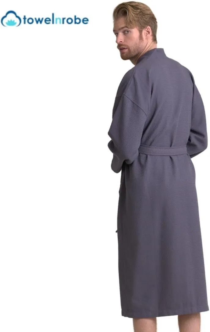 TOWELNROBE Luxurious Cotton,Long, Lightweight, Soft and Absorbent Bathrobes for Men