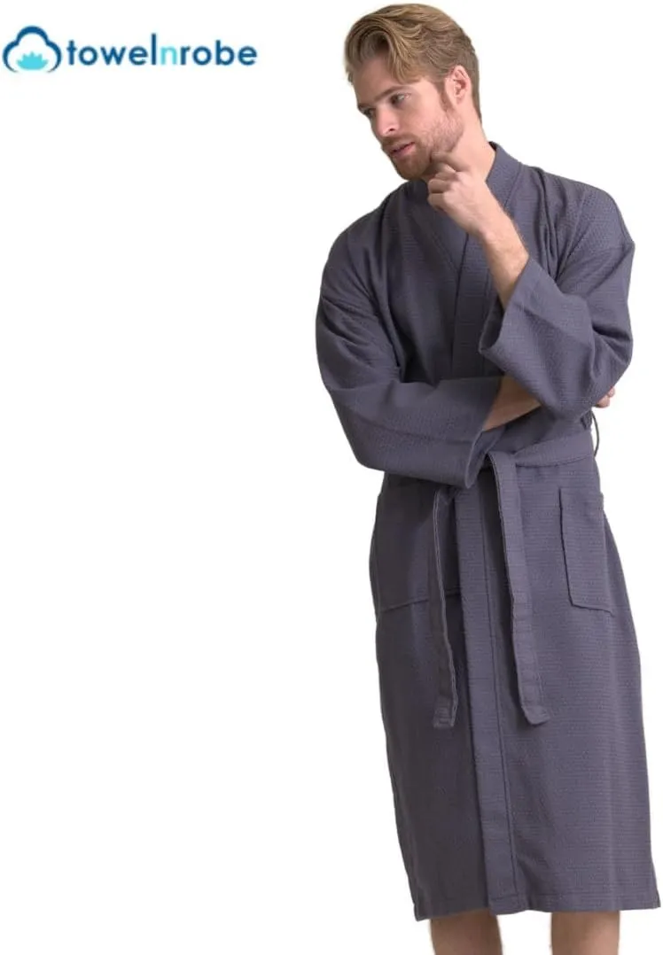 TOWELNROBE Luxurious Cotton,Long, Lightweight, Soft and Absorbent Bathrobes for Men