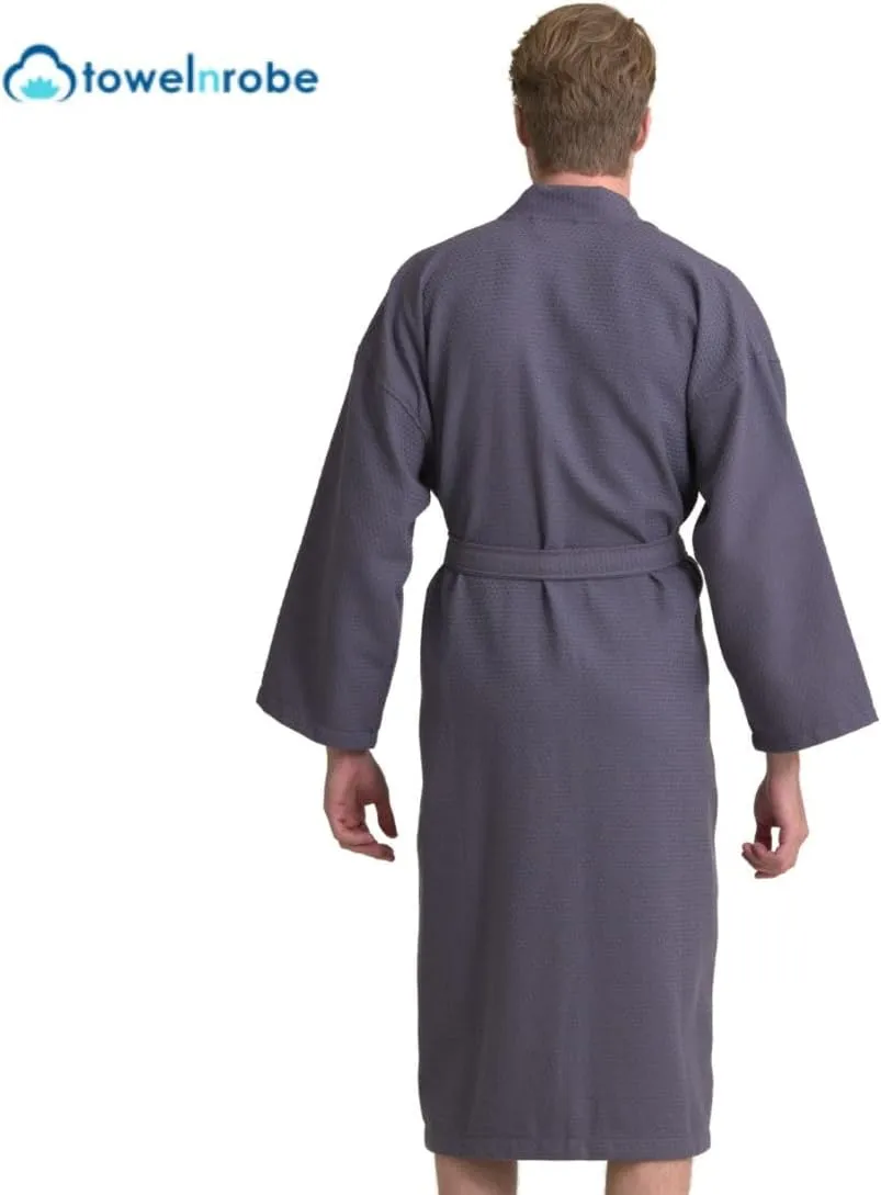 TOWELNROBE Luxurious Cotton,Long, Lightweight, Soft and Absorbent Bathrobes for Men