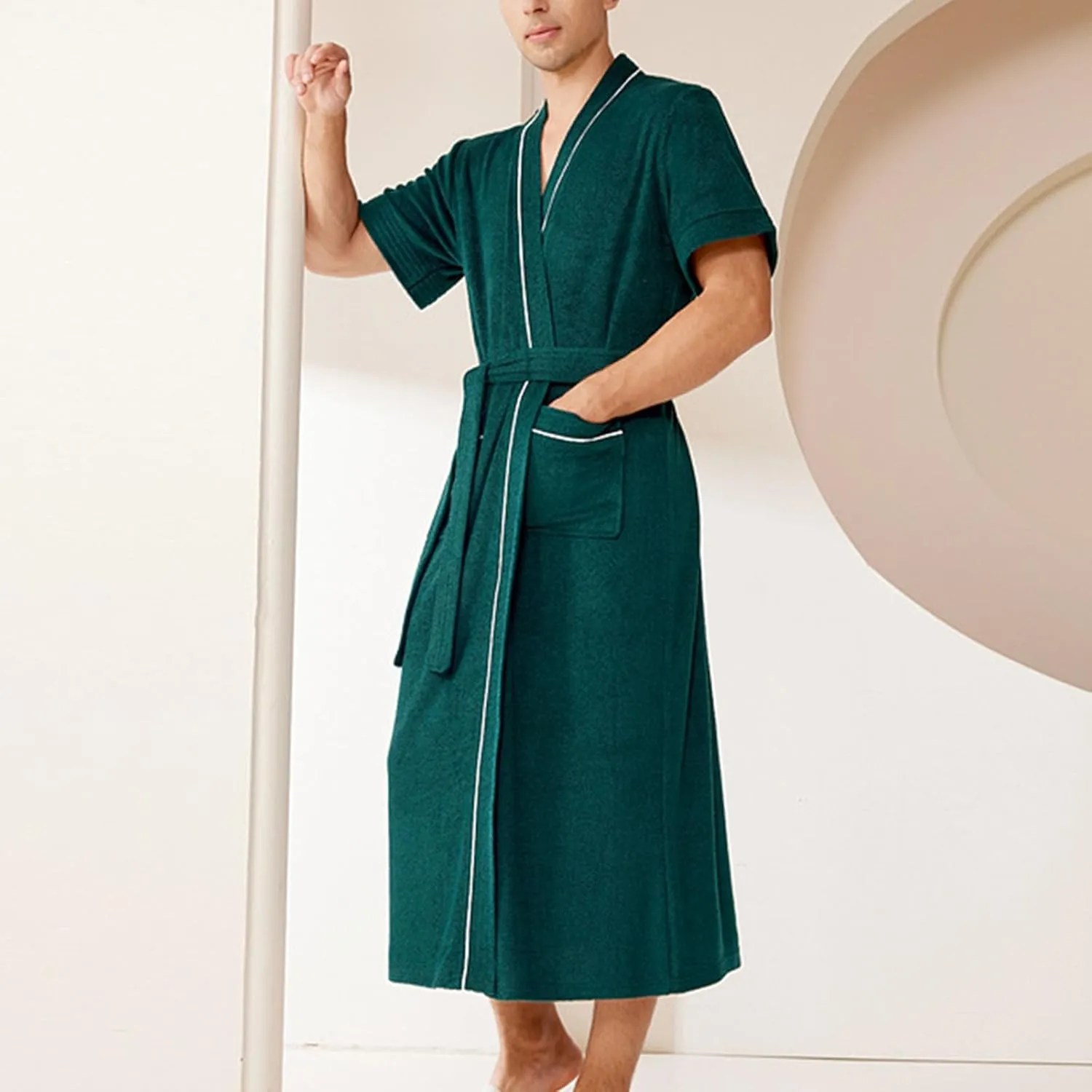 Unisex Bath Robe, Long Robes for Women & n, Comfy Soft Cotton Bathrobes with Pockets
