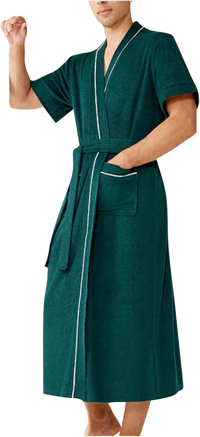 Unisex Bath Robe, Long Robes for Women & n, Comfy Soft Cotton Bathrobes with Pockets