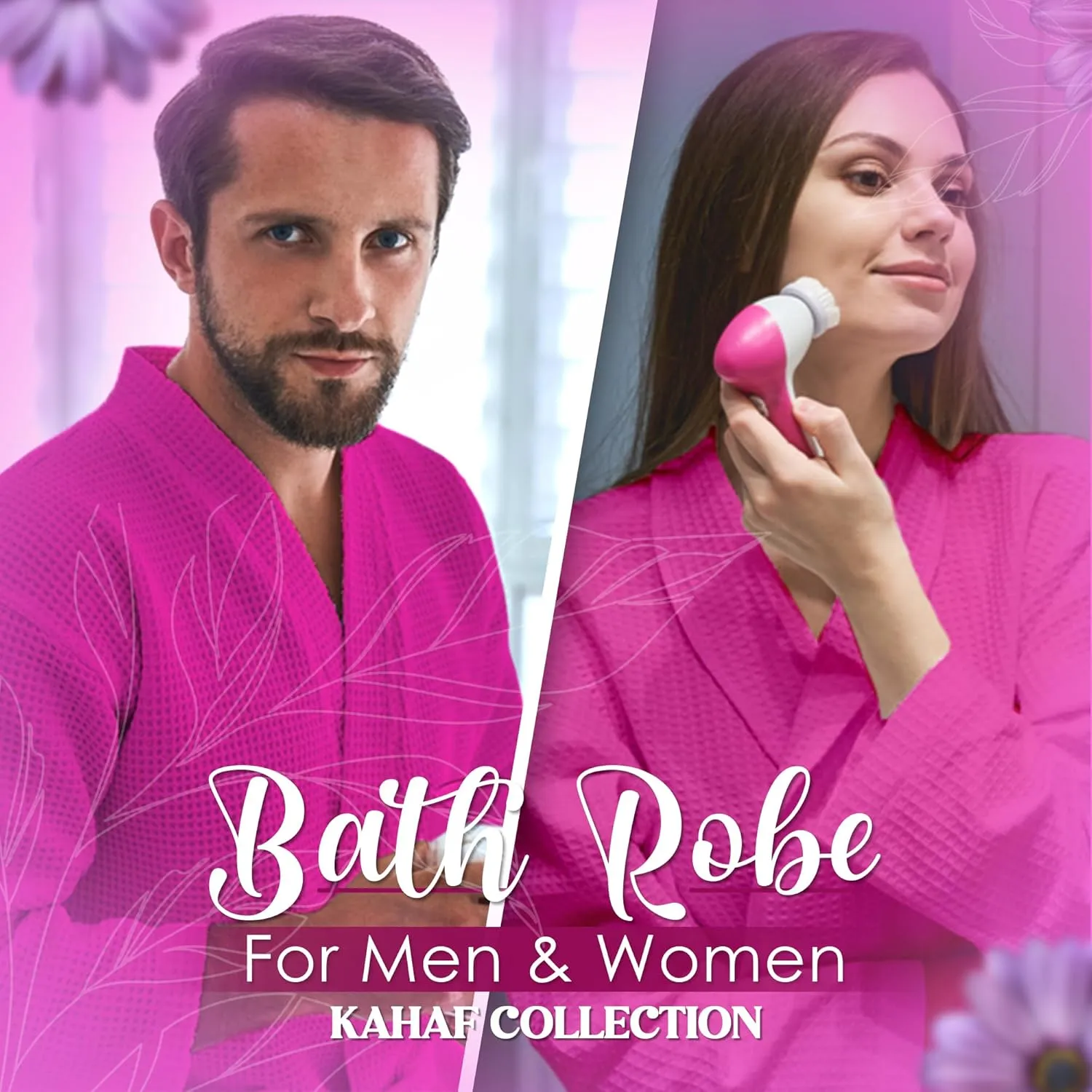 Waffle Knit Kimono Bathrobe for Women, 100% Cotton, Soft, Lightweight, Quick-Dry, Spa & Lounge Robe