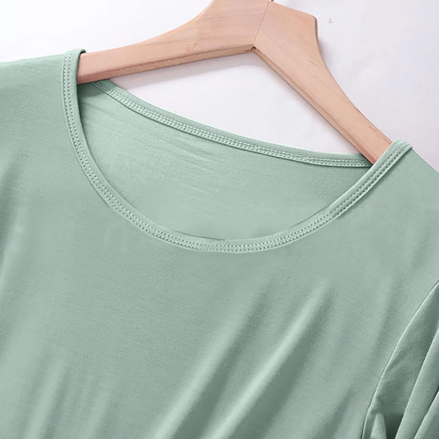 Women Lightweight Pajamas Tops Long Sleeve Plain Lounge T-Shirt Crewneck Soft Pajama Shirts Sleep Tunics Tee