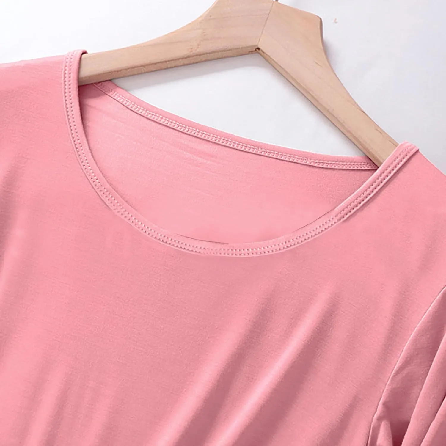 Women Lightweight Pajamas Tops Long Sleeve Plain Lounge T-Shirt Crewneck Soft Pajama Shirts Sleep Tunics Tee