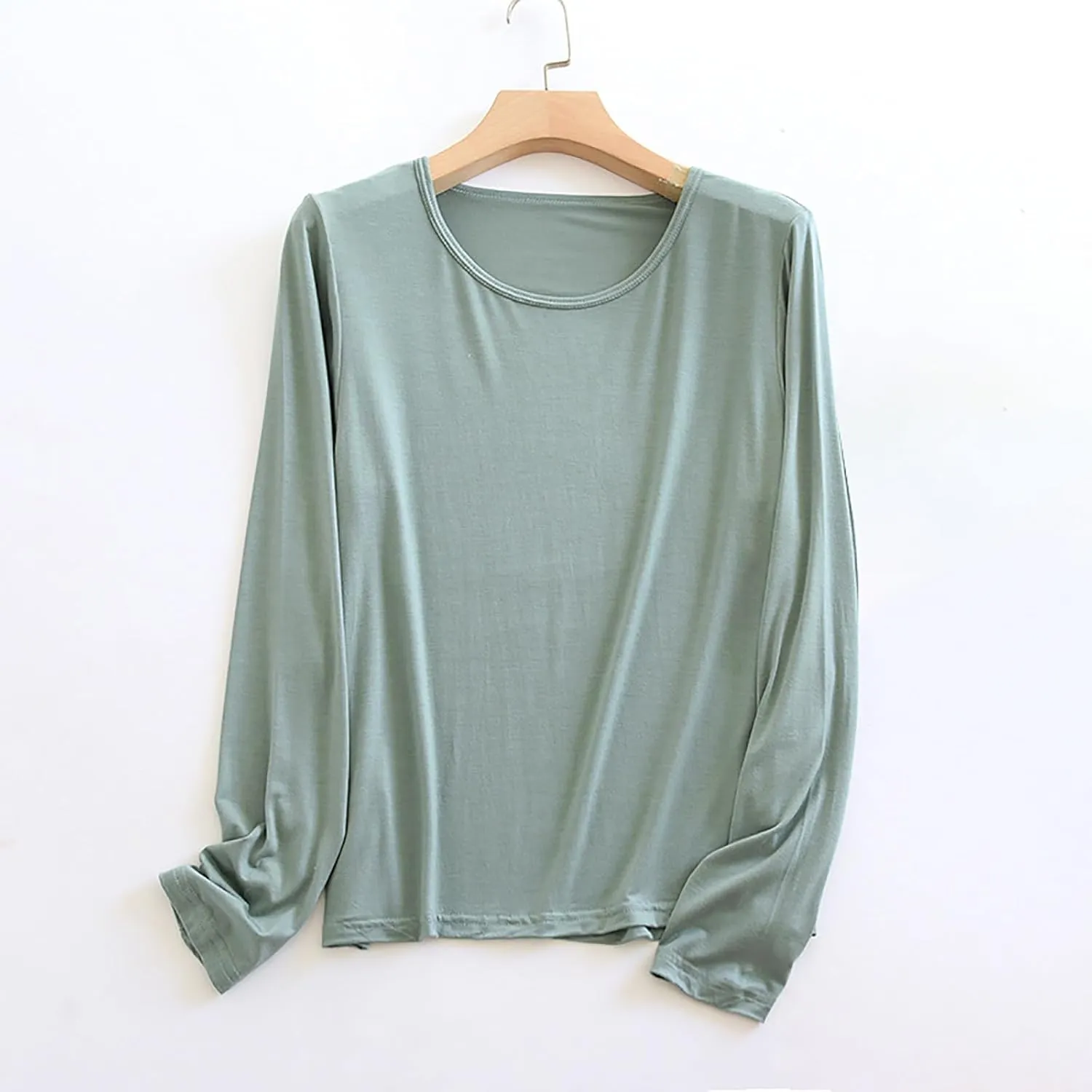 Women Lightweight Pajamas Tops Long Sleeve Plain Lounge T-Shirt Crewneck Soft Pajama Shirts Sleep Tunics Tee
