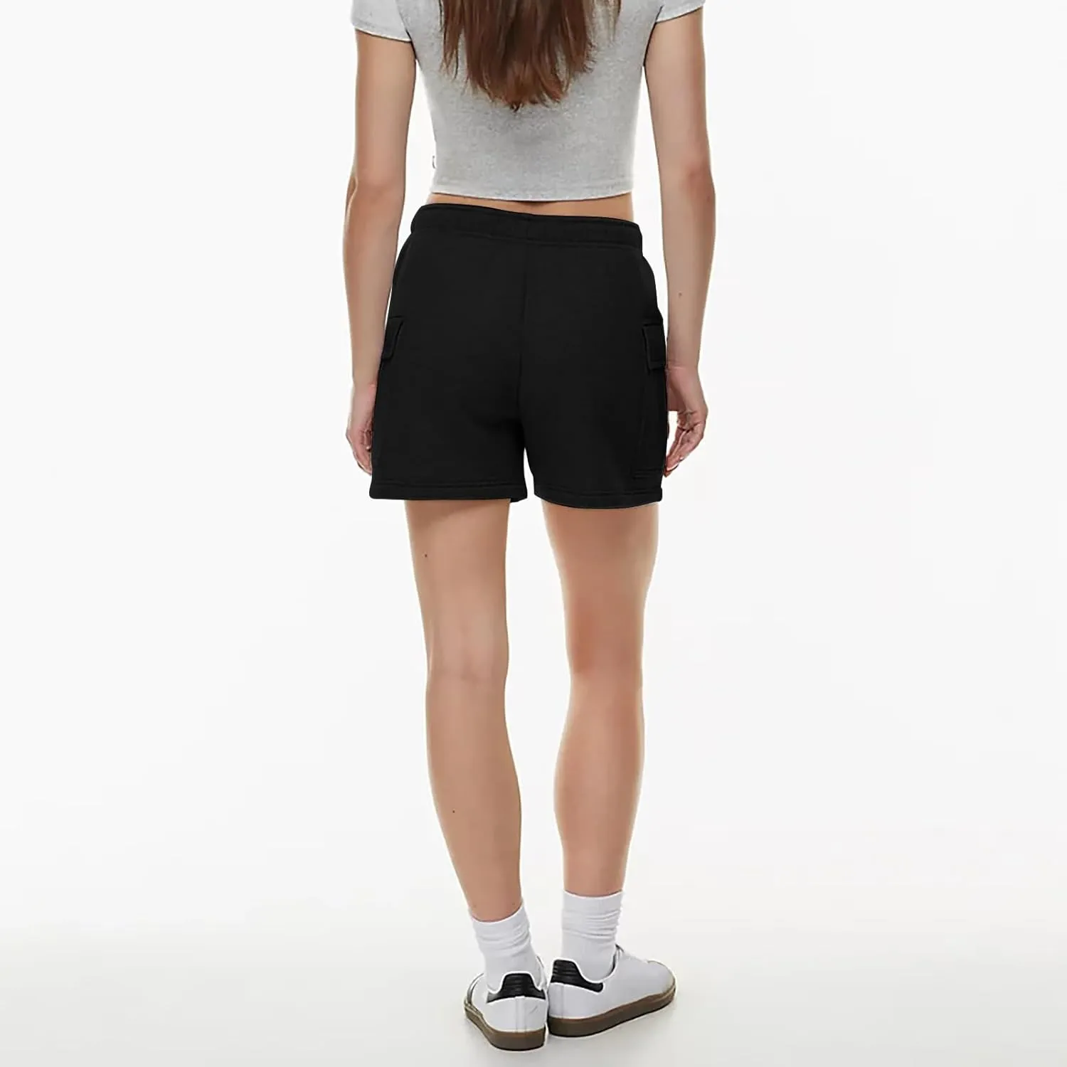 Women Sweat Shorts with Cargo Pockets Casual Summer Athletic Shorts High Waisted Running Shorts Comfy Lounge Shorts