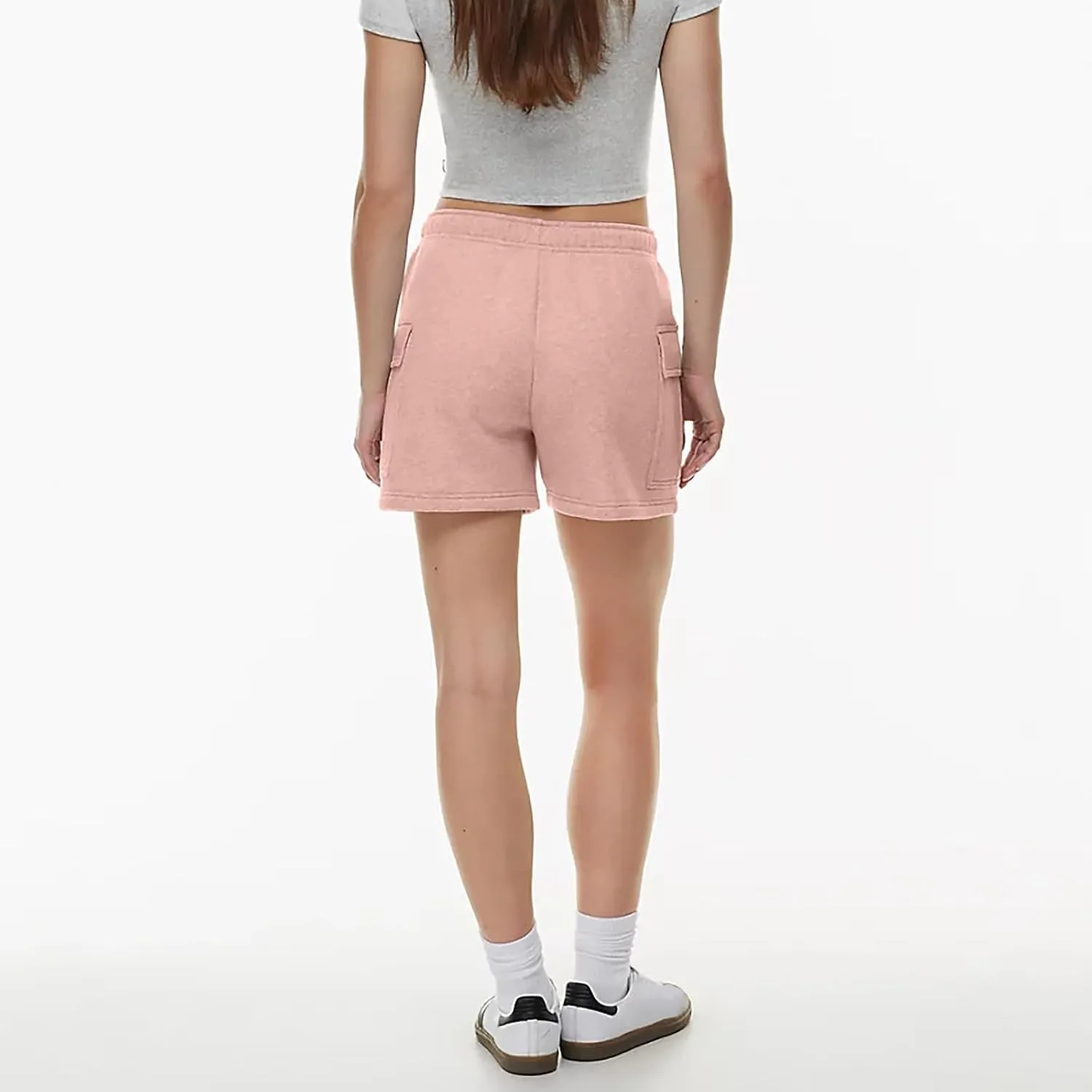 Women Sweat Shorts with Cargo Pockets Casual Summer Athletic Shorts High Waisted Running Shorts Comfy Lounge Shorts