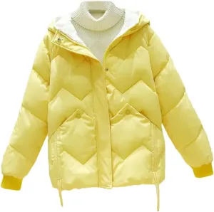 Women Winter Coat Down Cotton Jacket Lightweight Warm Loose Cotton Padded Jackets Casual Outerwear