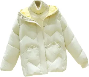 Women Winter Coat Down Cotton Jacket Lightweight Warm Loose Cotton Padded Jackets Casual Outerwear