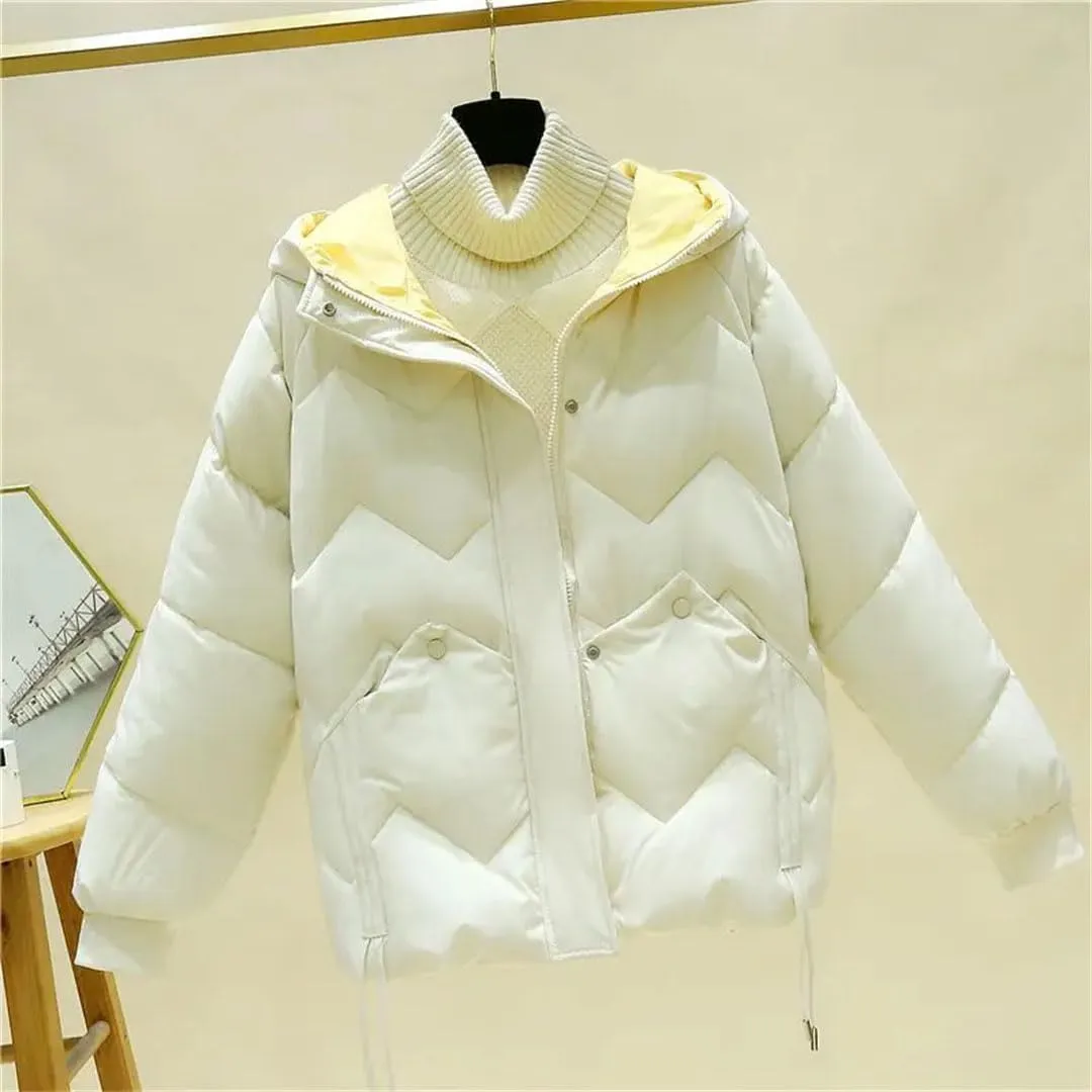 Women Winter Coat Down Cotton Jacket Lightweight Warm Loose Cotton Padded Jackets Casual Outerwear