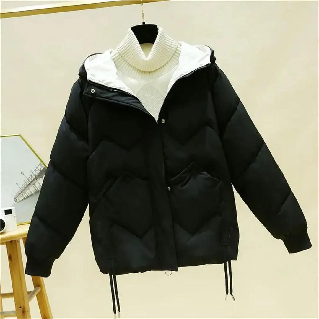 Women Winter Coat Down Cotton Jacket Lightweight Warm Loose Cotton Padded Jackets Casual Outerwear