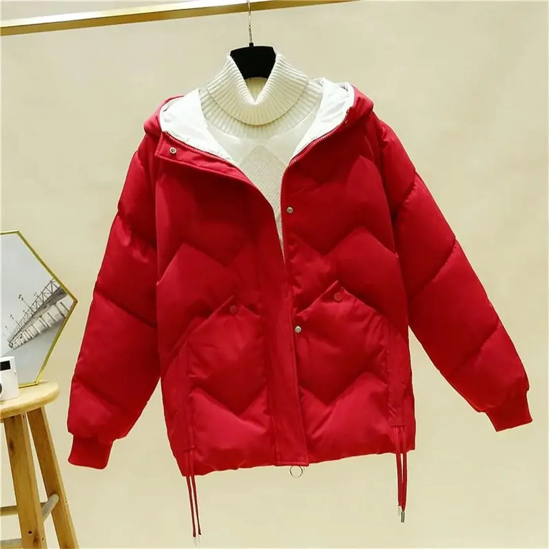 Women Winter Coat Down Cotton Jacket Lightweight Warm Loose Cotton Padded Jackets Casual Outerwear