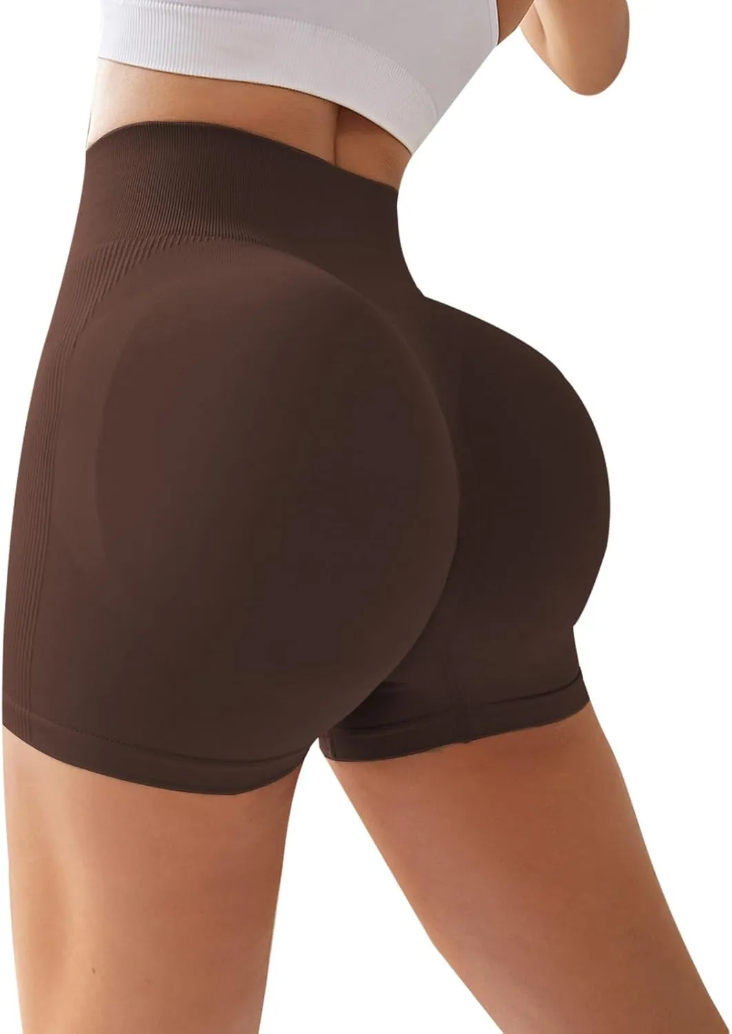 Women Workout Shorts High Waist Seamless Yoga Shorts Scrunch Butt Lifting Gym Shorts Running Booty Biker Shorts