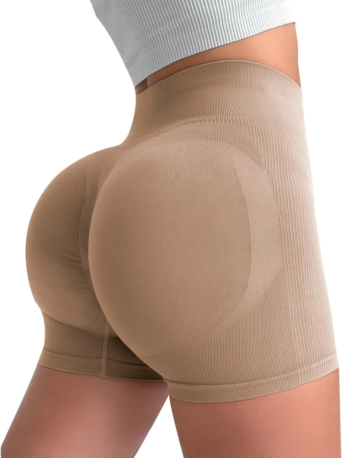 Women Workout Shorts High Waist Seamless Yoga Shorts Scrunch Butt Lifting Gym Shorts Running Booty Biker Shorts