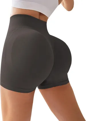 Women Workout Shorts High Waist Seamless Yoga Shorts Scrunch Butt Lifting Gym Shorts Running Booty Biker Shorts