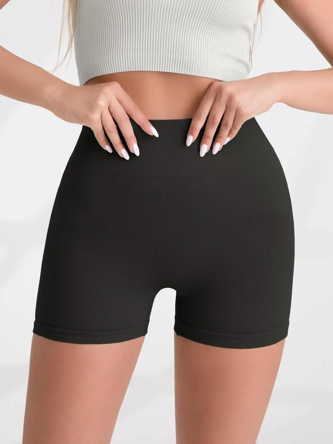 Women Workout Shorts High Waist Seamless Yoga Shorts Scrunch Butt Lifting Gym Shorts Running Booty Biker Shorts