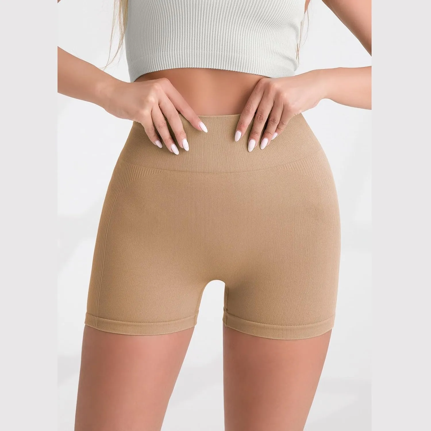 Women Workout Shorts High Waist Seamless Yoga Shorts Scrunch Butt Lifting Gym Shorts Running Booty Biker Shorts
