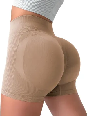 Women Workout Shorts High Waist Seamless Yoga Shorts Scrunch Butt Lifting Gym Shorts Running Booty Biker Shorts