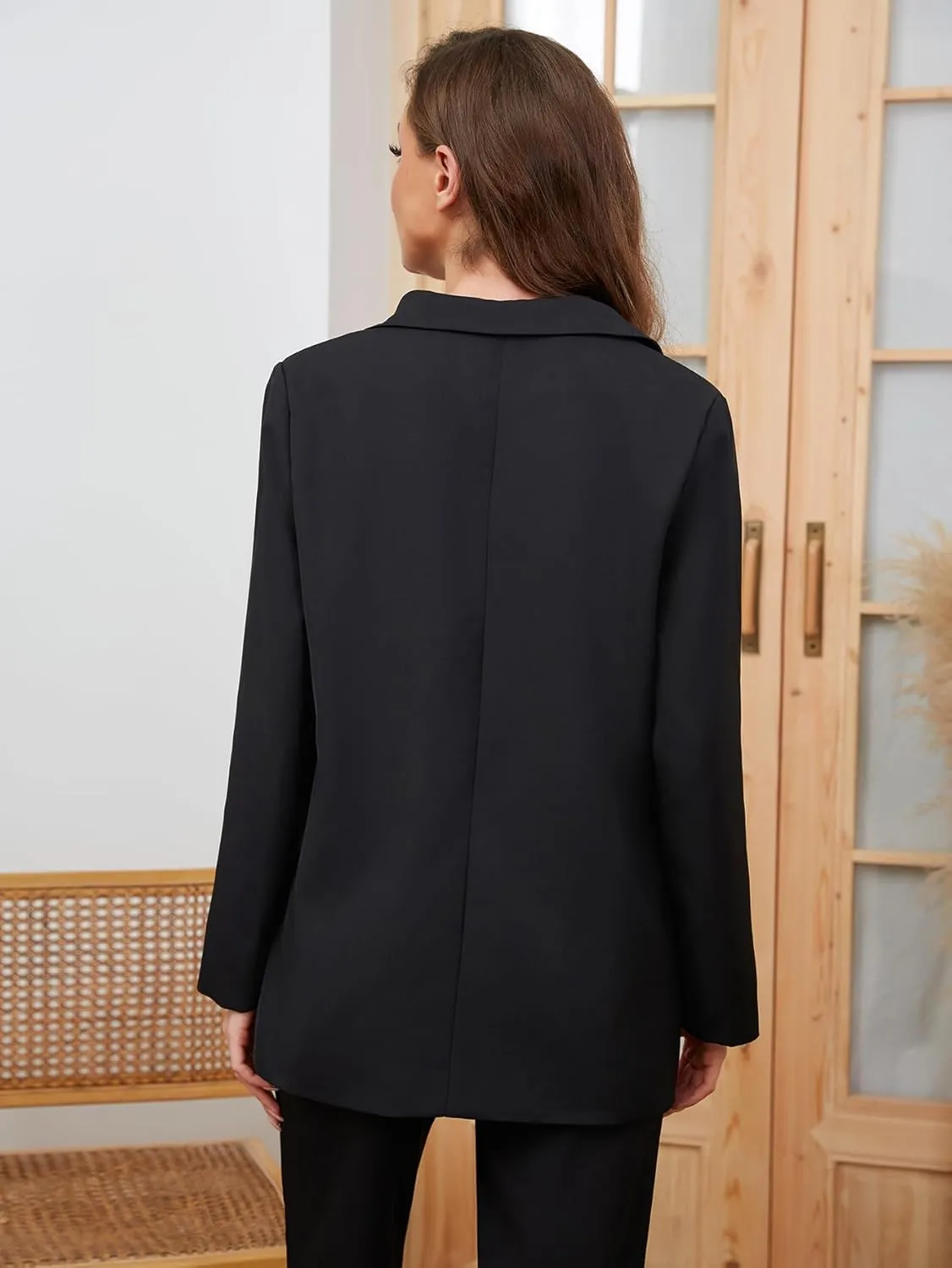 Women's Casual Summer Blazers Open Front Cardigan Button Lightweight Work Blazer Jackets with Pockets