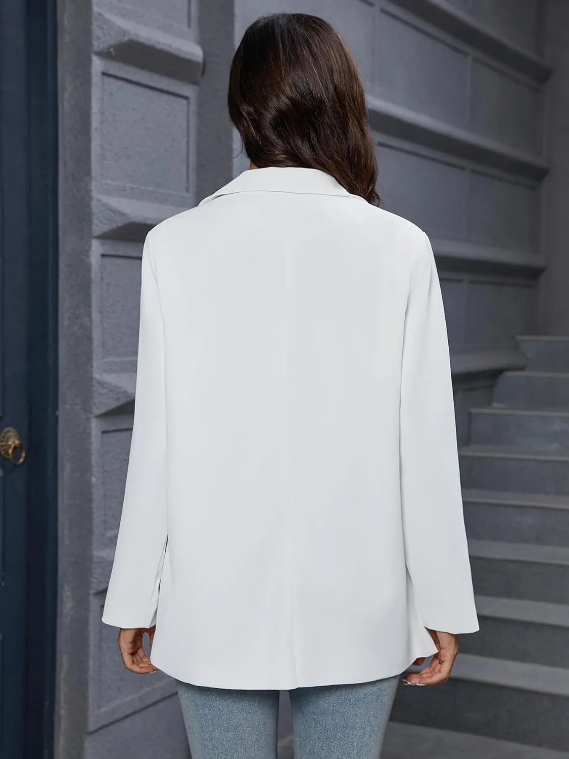 Women's Casual Summer Blazers Open Front Cardigan Button Lightweight Work Blazer Jackets with Pockets