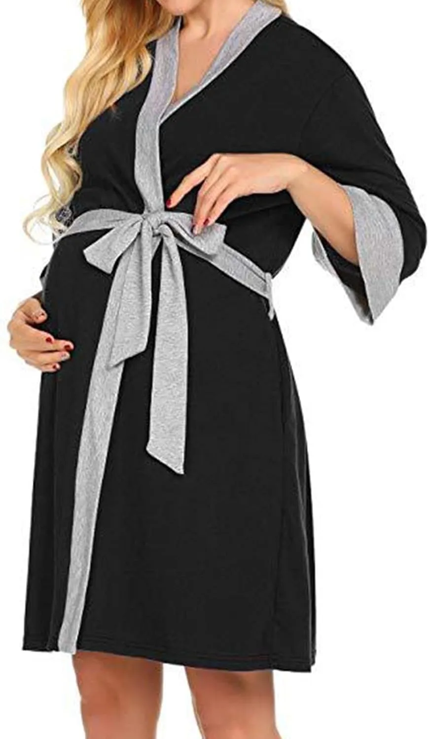 Women's Cotton Short Robes Lightweight Robe Soft Cozy Shower Spa Bathrobe Belted Sleepwear for Ladies Loungewear