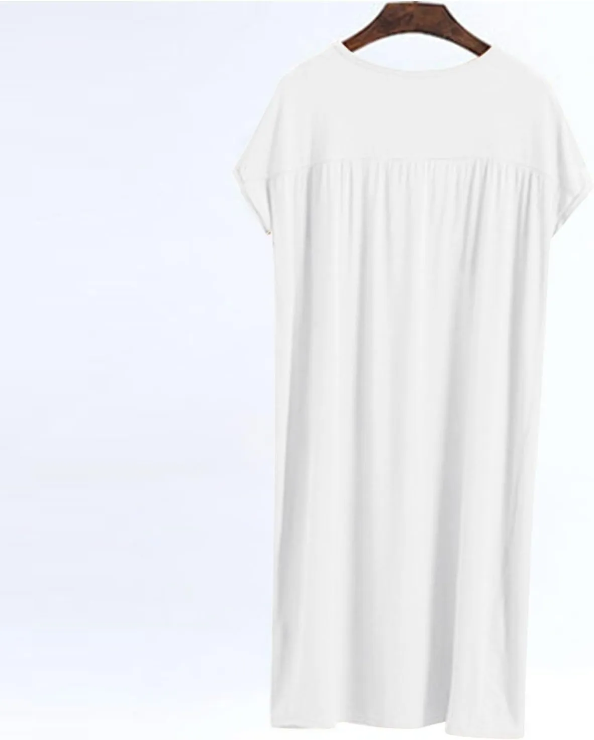 Women's Cotton T-Shirt Nightgown Short Sleeve Crewneck Sleepshirts Soft Comfy Casual Loose Fit Nightdress Cover Ups