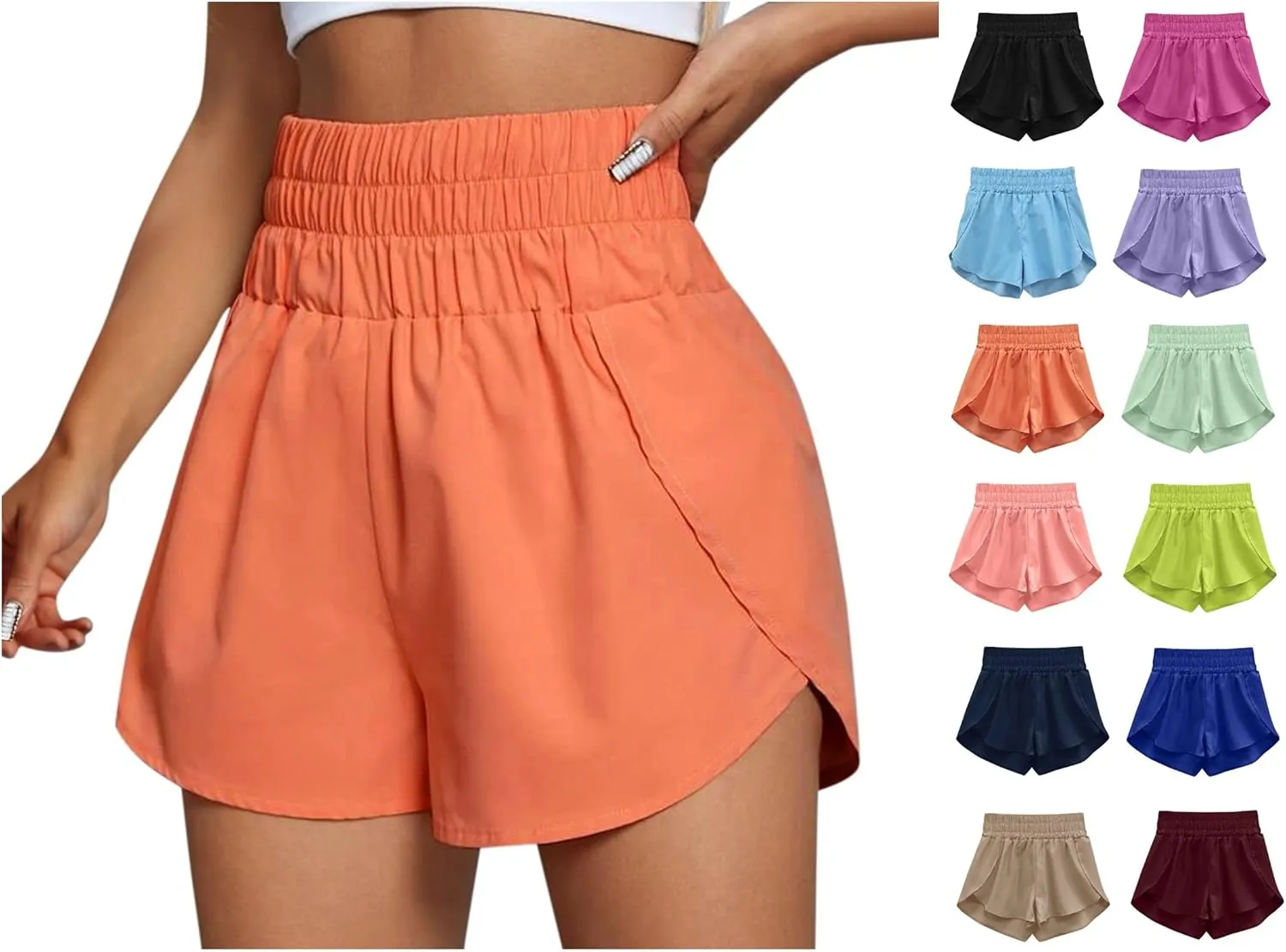 Womens High Waisted Gym Yoga Shorts Workout Running Athletic Shorts Casual Plus Size Lounge Shorts Summer Cute Shorts