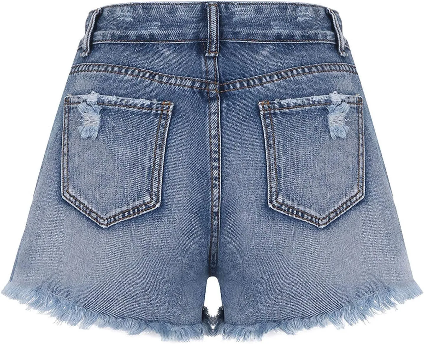 Women's Juniors Ripped Tie-dye Denim Jean Shorts High Waisted Raw Hem Hot Shorts Summer Stretchy Distressed Denim Shorts