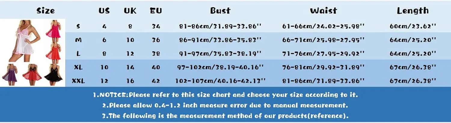Women's Lingerie 2023 Womens Lace Chemise Sleepwear Ladies Pajama Nightgown for Anniversary Honeynoon Daily (White, M)