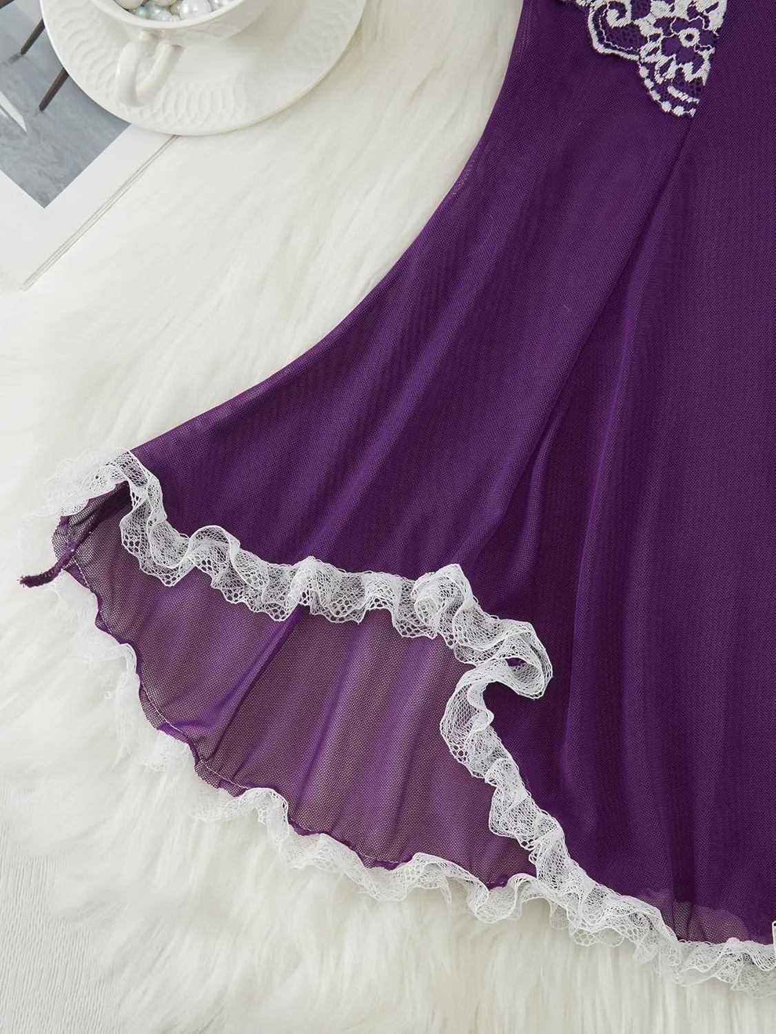 Women's Lingerie Nightwear Spaghetti Strap Nightgown Sexy Babydoll Chemise S-XXL