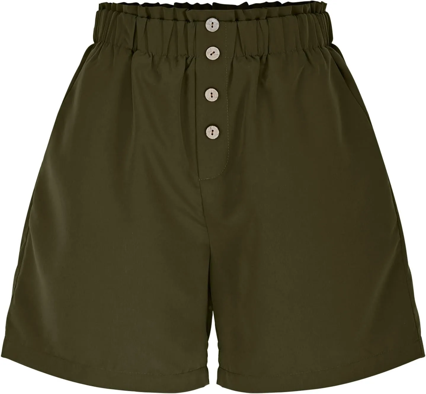 Womens Shorts Dressy Casual High Waisted Wide Leg Tailored Short Pants Smocked Pleated Summer Shorts with Pockets