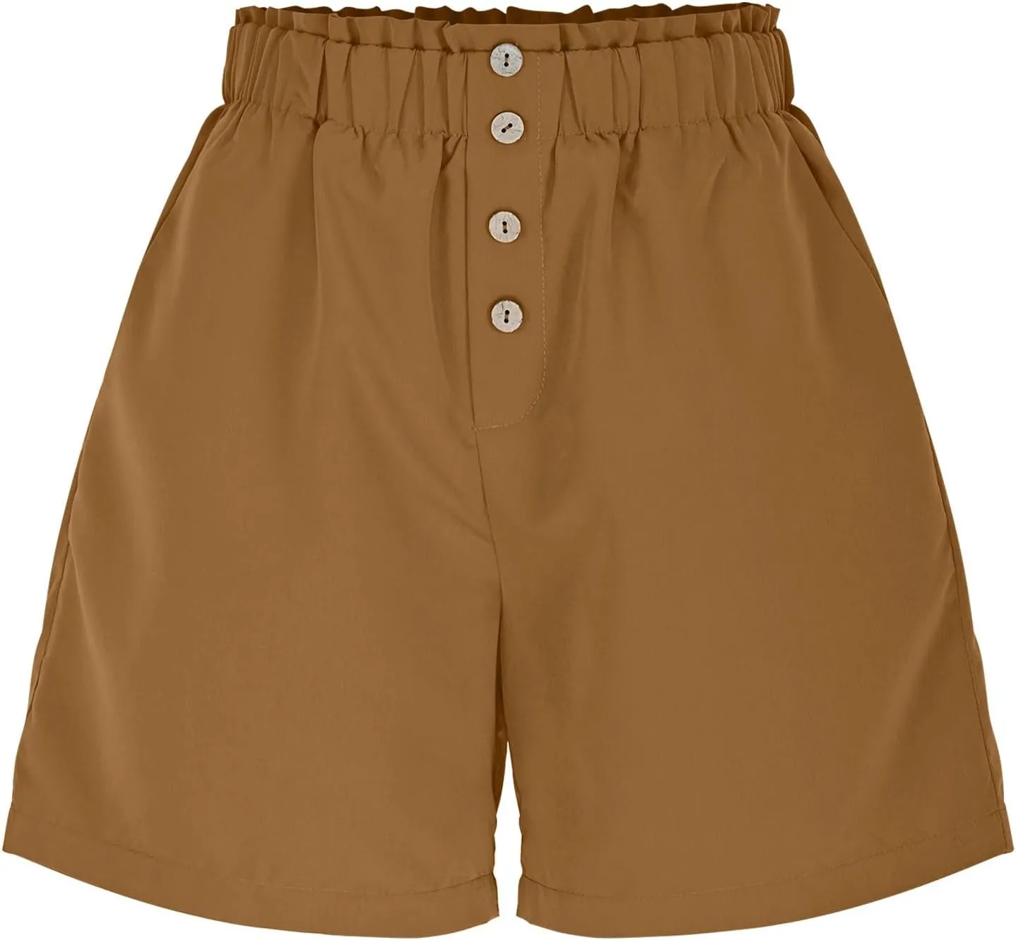 Womens Shorts Dressy Casual High Waisted Wide Leg Tailored Short Pants Smocked Pleated Summer Shorts with Pockets