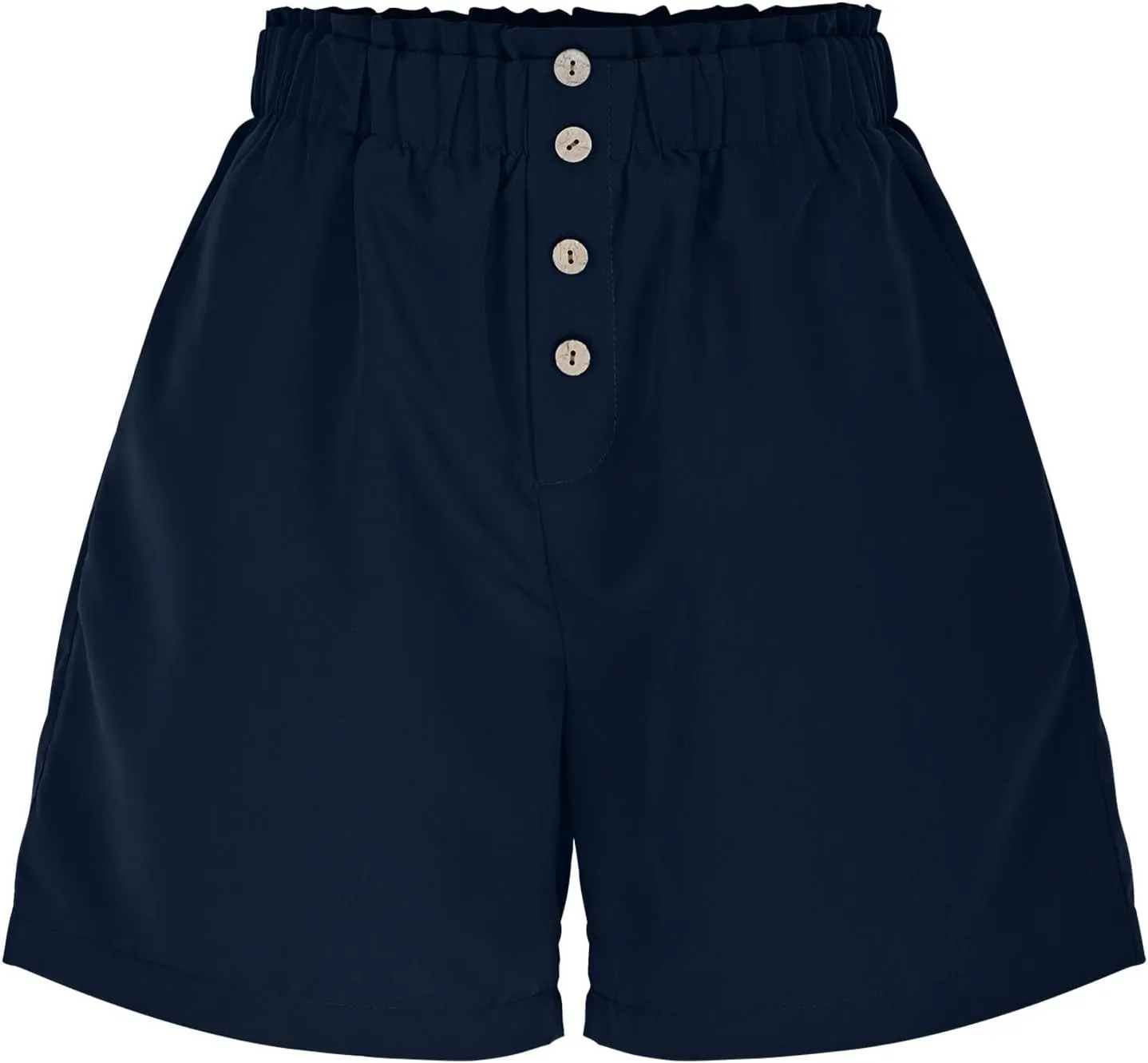 Womens Shorts Dressy Casual High Waisted Wide Leg Tailored Short Pants Smocked Pleated Summer Shorts with Pockets