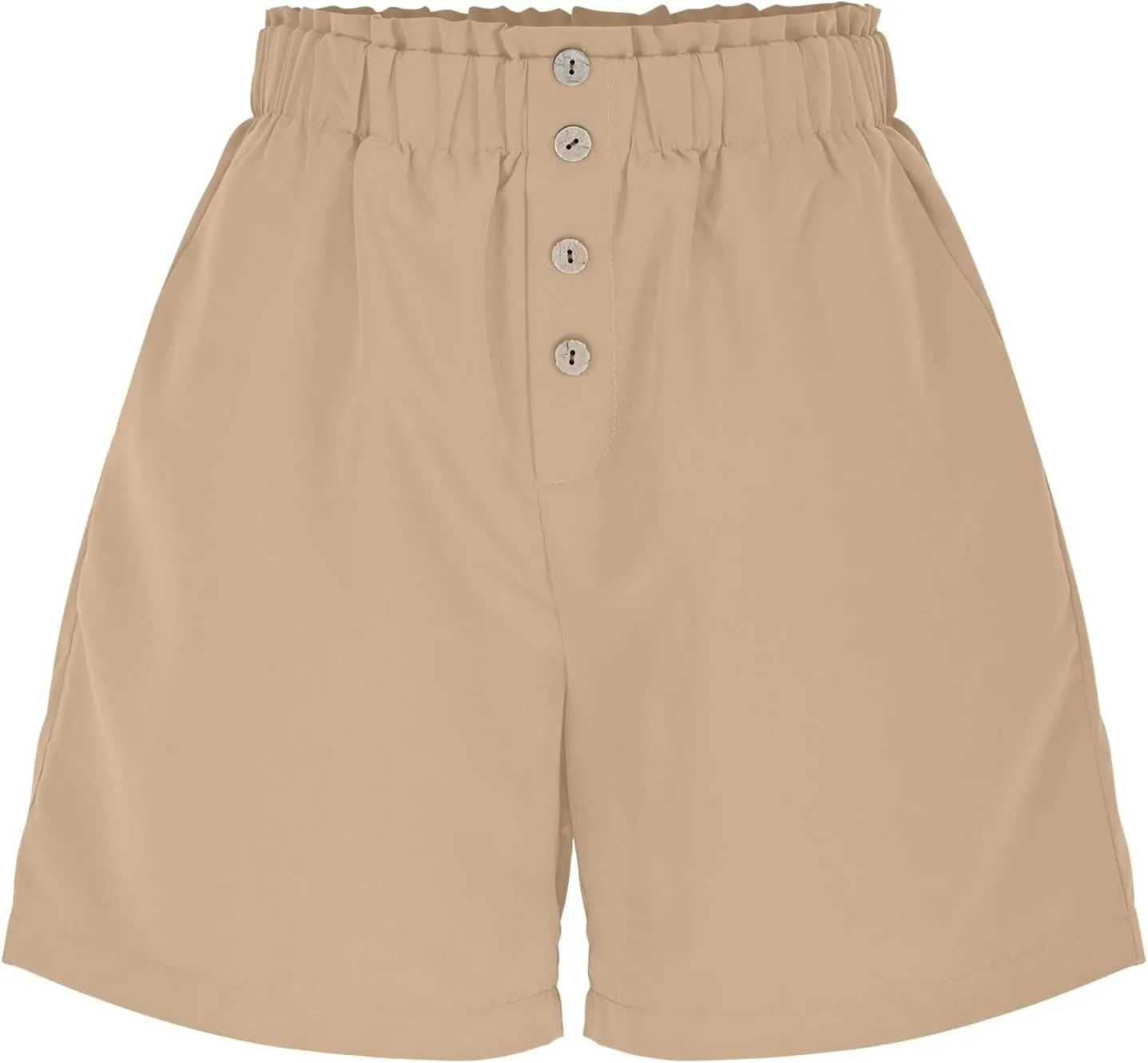 Womens Shorts Dressy Casual High Waisted Wide Leg Tailored Short Pants Smocked Pleated Summer Shorts with Pockets