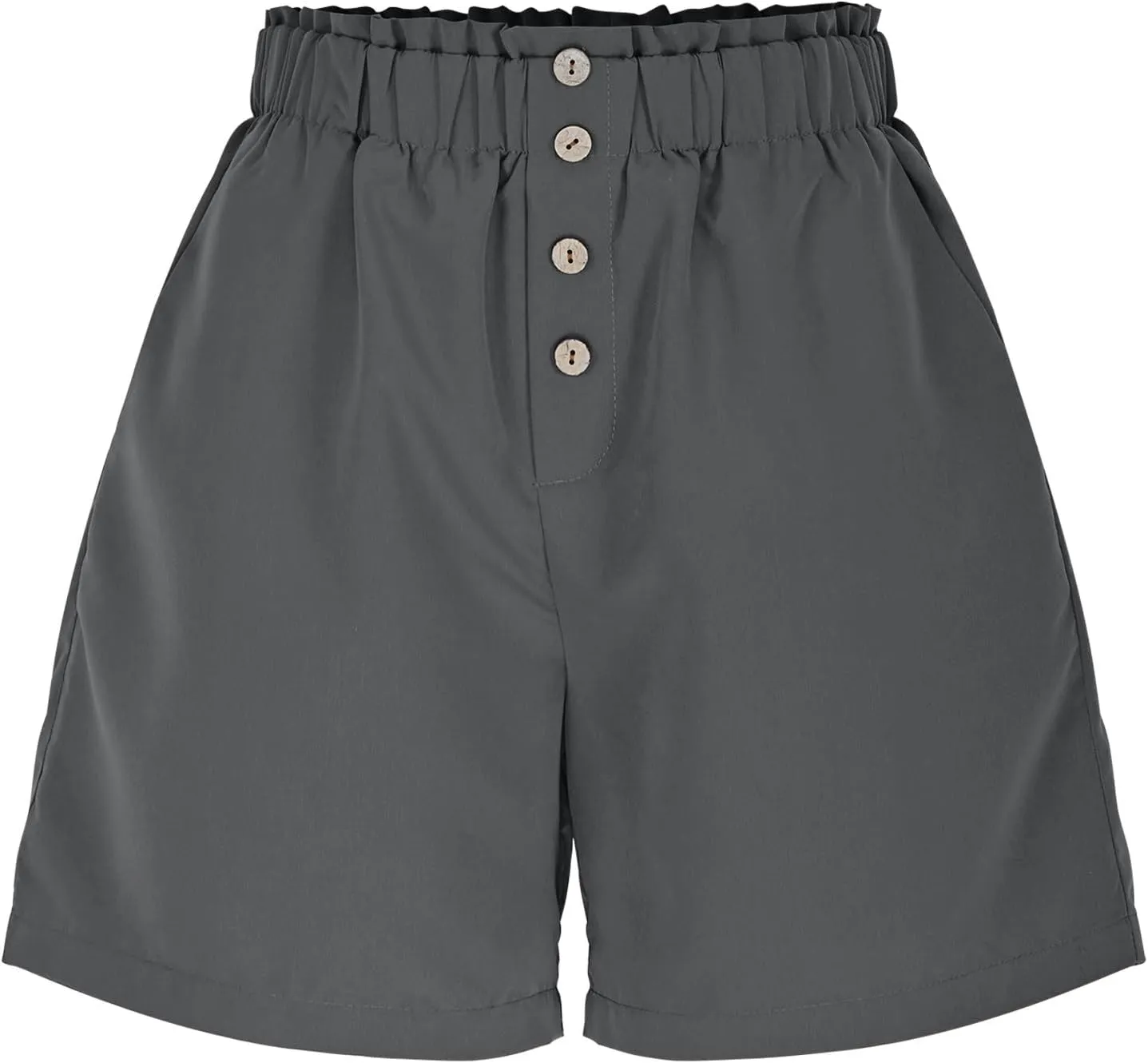Womens Shorts Dressy Casual High Waisted Wide Leg Tailored Short Pants Smocked Pleated Summer Shorts with Pockets