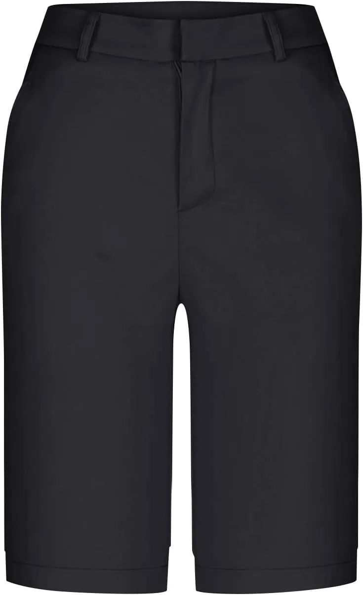 Womens Shorts Dressy High Waist Straight Leg Tailored Shorts Business Casual Work Trouser Bermuda Shorts with Pocket