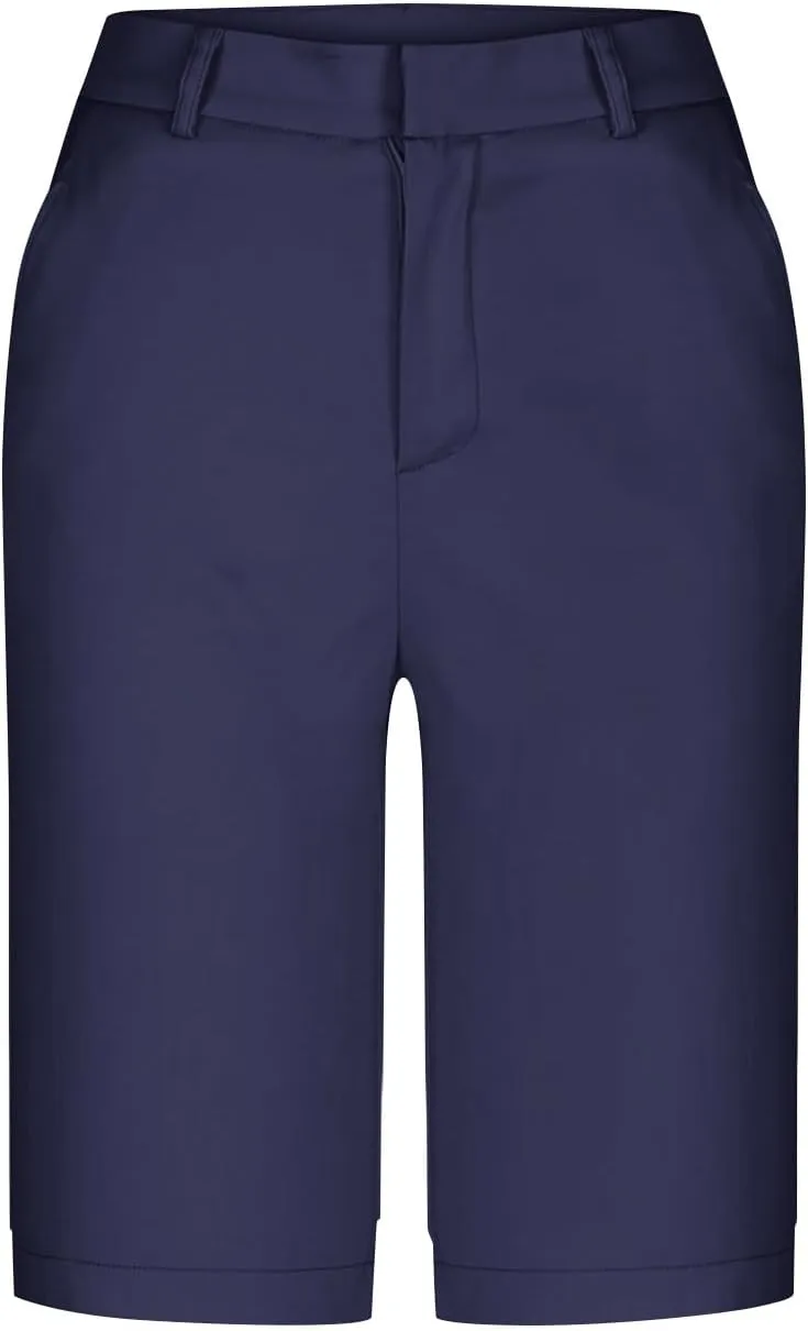 Womens Shorts Dressy High Waist Straight Leg Tailored Shorts Business Casual Work Trouser Bermuda Shorts with Pocket