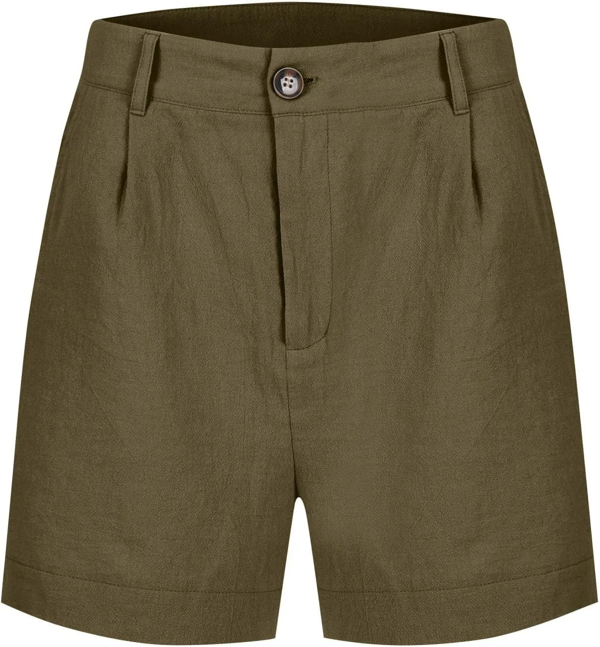 Womens Shorts Dressy High Waisted Wide Leg Tailored Pleated Business Casual Work Trouser Shorts Without Belts
