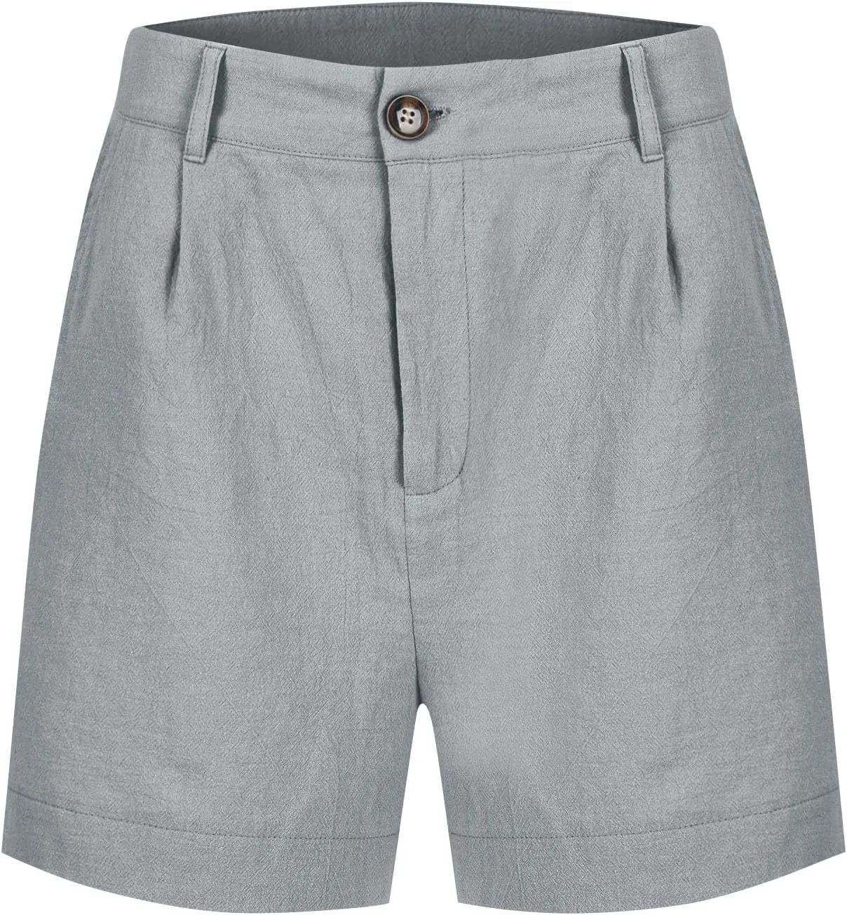 Womens Shorts Dressy High Waisted Wide Leg Tailored Pleated Business Casual Work Trouser Shorts Without Belts