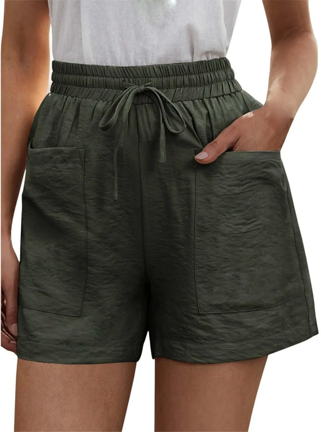 Womens Shorts High Waisted Tailored Pleated Business Work Trouser Shorts with Pockets Dressy Casual Summer 2025