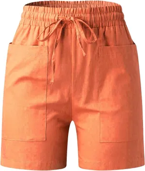 Womens Shorts High Waisted Tailored Pleated Business Work Trouser Shorts with Pockets Dressy Casual Summer 2025