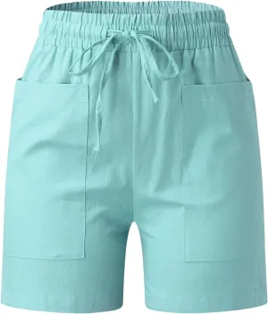 Womens Shorts High Waisted Tailored Pleated Business Work Trouser Shorts with Pockets Dressy Casual Summer 2025