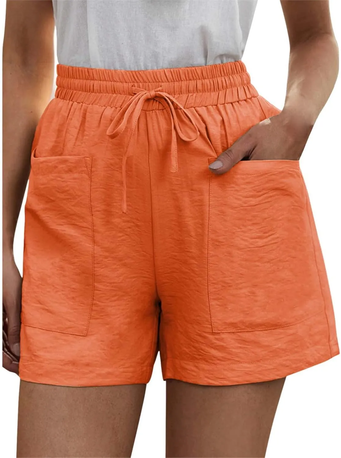 Womens Shorts High Waisted Tailored Pleated Business Work Trouser Shorts with Pockets Dressy Casual Summer 2025