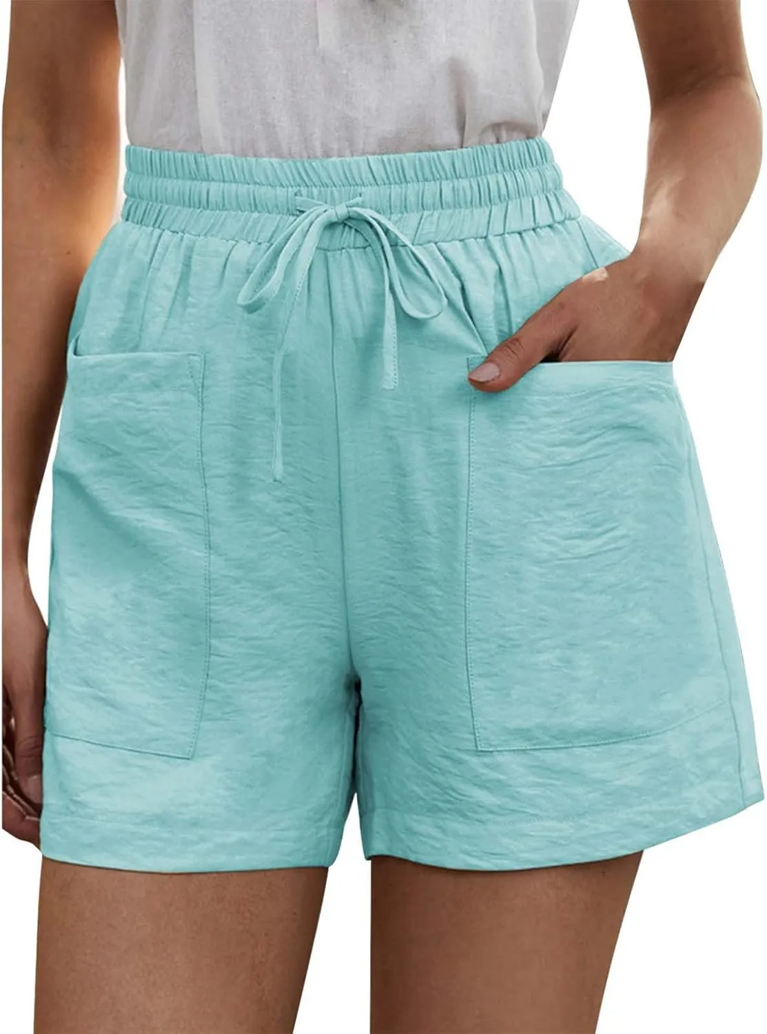 Womens Shorts High Waisted Tailored Pleated Business Work Trouser Shorts with Pockets Dressy Casual Summer 2025