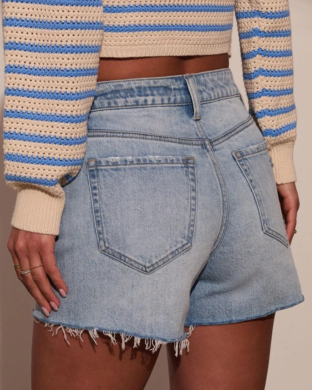 Womens Summer Mid Waisted Denim Jeans Shorts Cutoff Stretchy Hot Denim Shorts